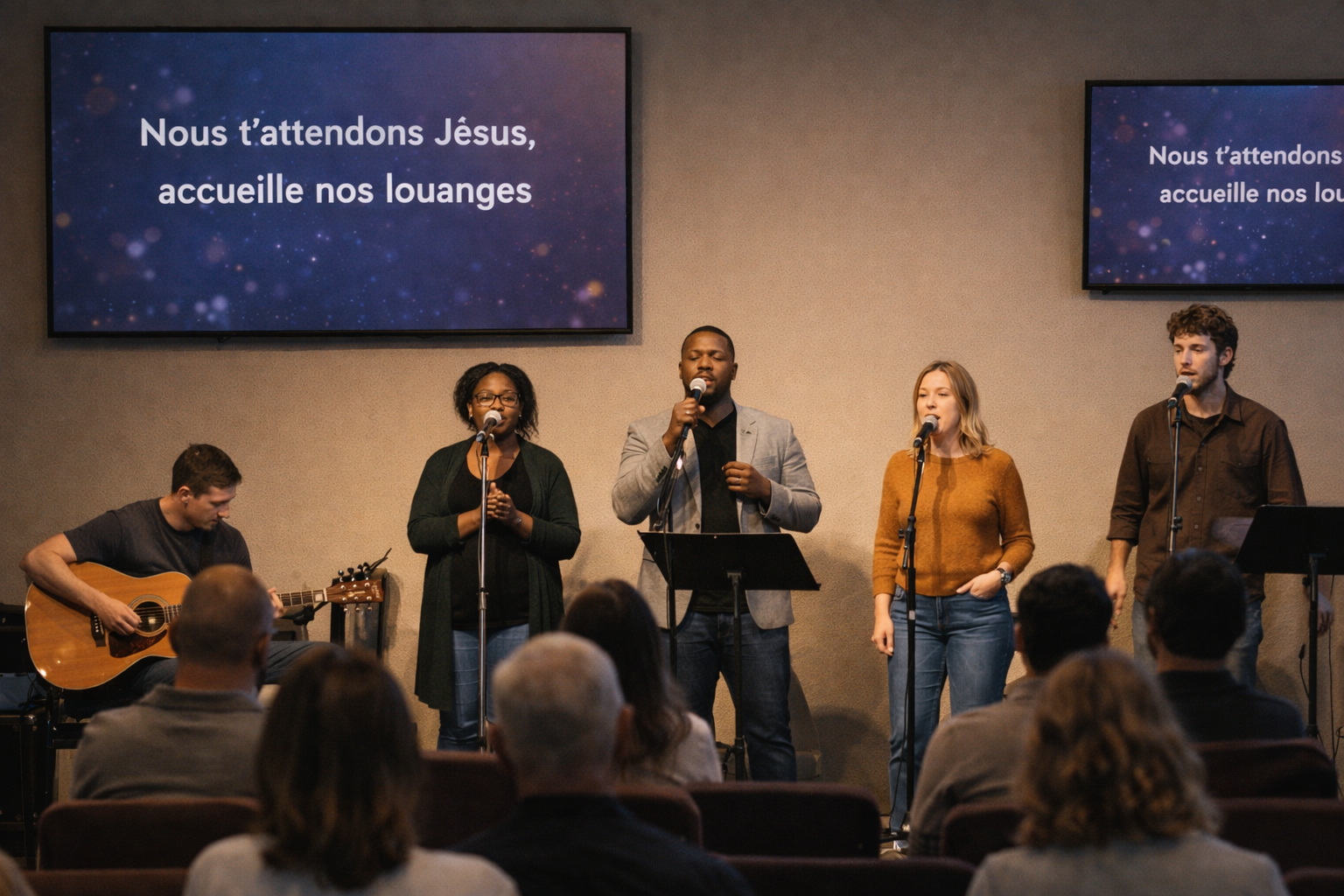 Petite église utilisant amayo pour la projection